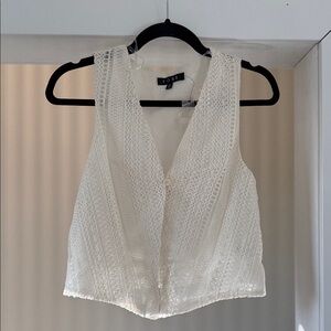NWOT Cream Crochet Vest Tank